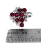Ruby and Diamond Cluster Ring in White Gold